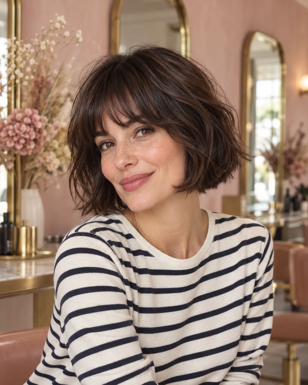 Textured chin-length bob
