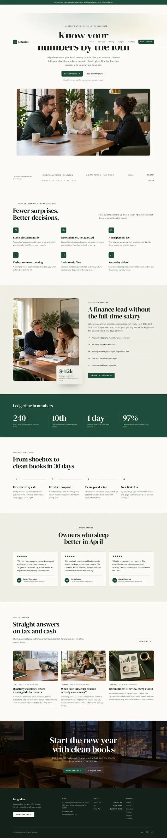 Ledgerline home page