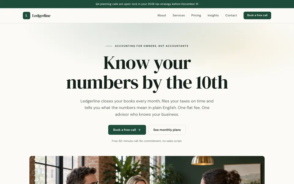 Ledgerline, accounting firm template