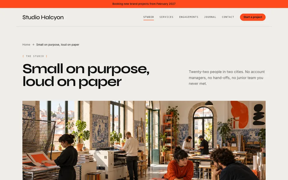 Studio Halcyon Studio page