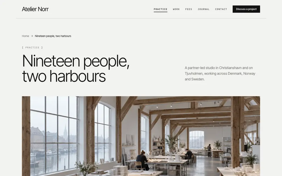 Atelier Norr Practice page