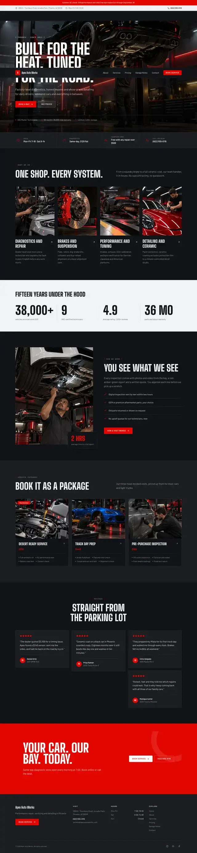 Apex Auto Works home page