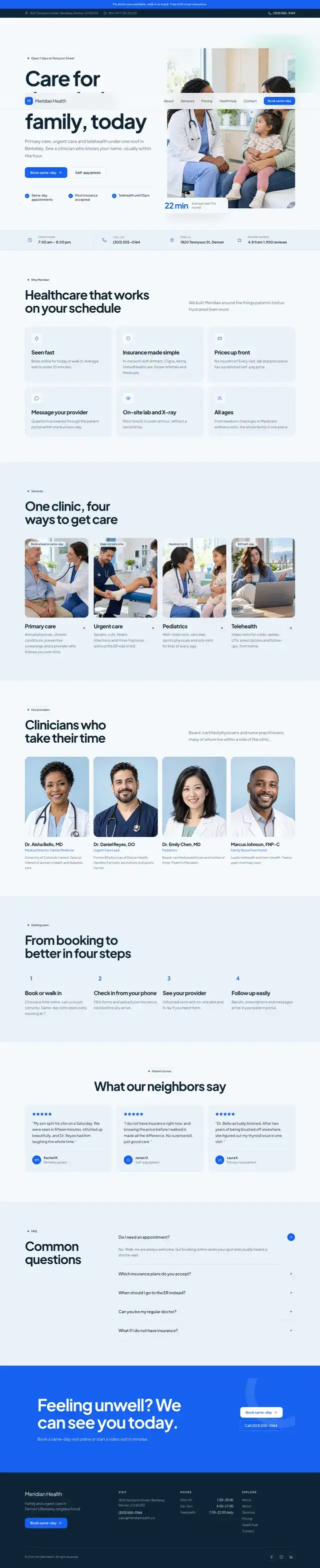 Meridian Health home page