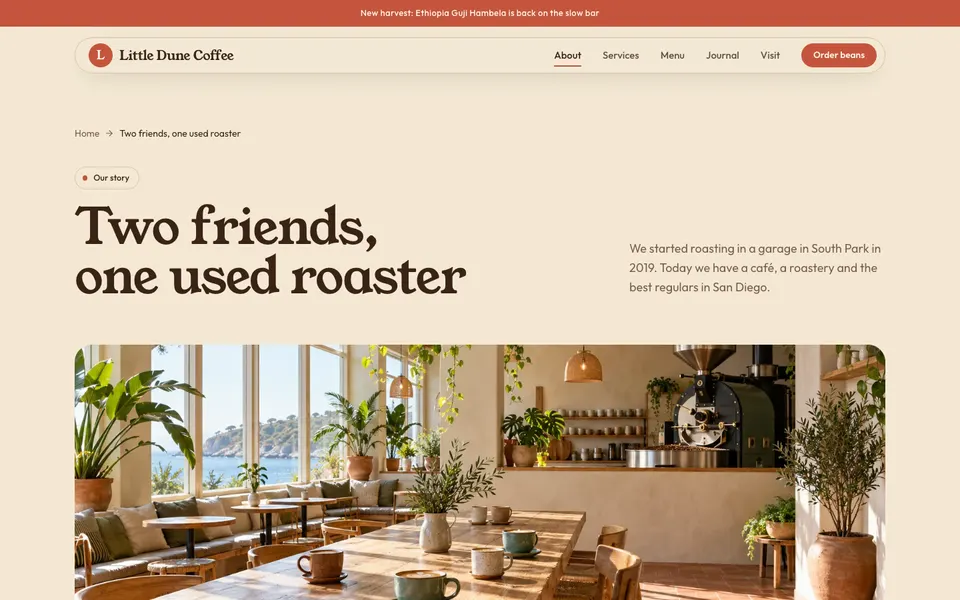 Little Dune Coffee About page