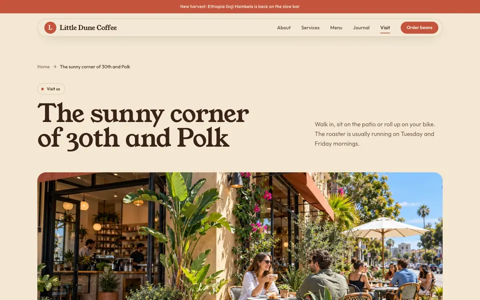 Little Dune Coffee Visit page