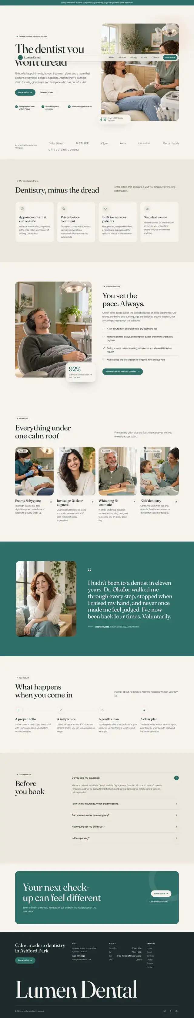 Lumen Dental home page