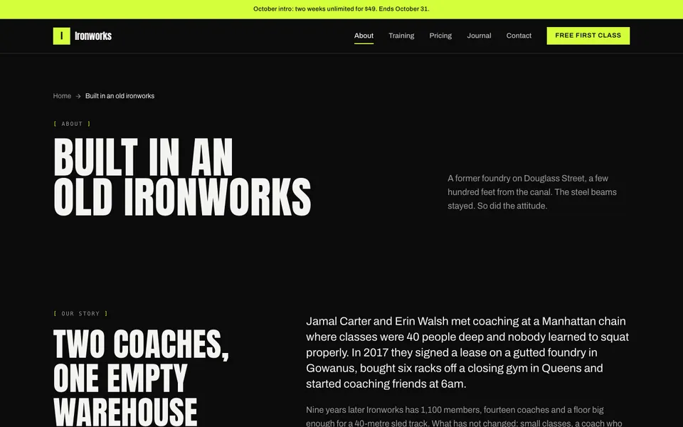 Ironworks About page