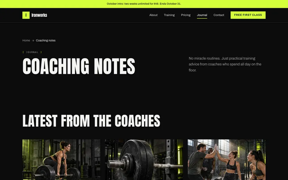 Ironworks Journal page