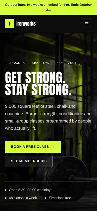 Ironworks on mobile