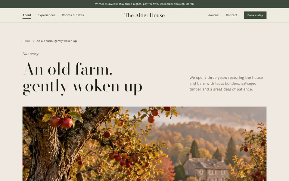 The Alder House About page