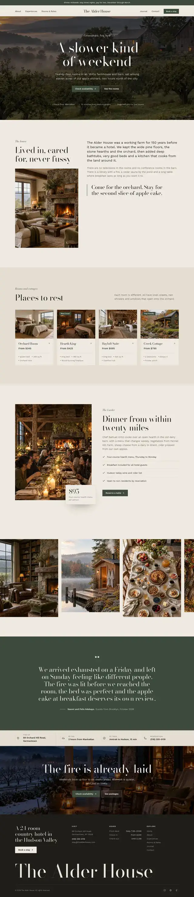 The Alder House home page