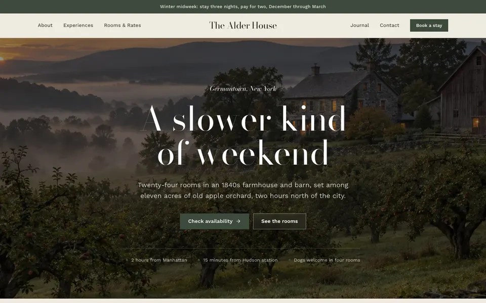 The Alder House, boutique hotel template