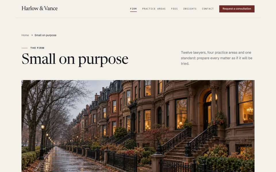 Harlow & Vance Firm page