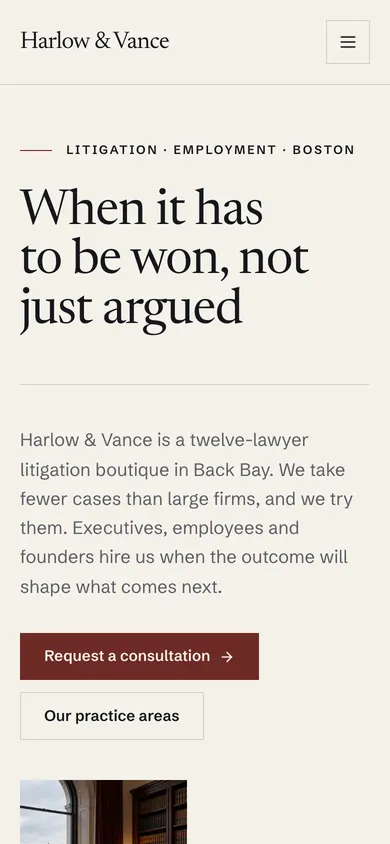Harlow & Vance on mobile