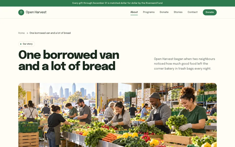 Open Harvest About page