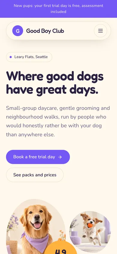 Good Boy Club on mobile