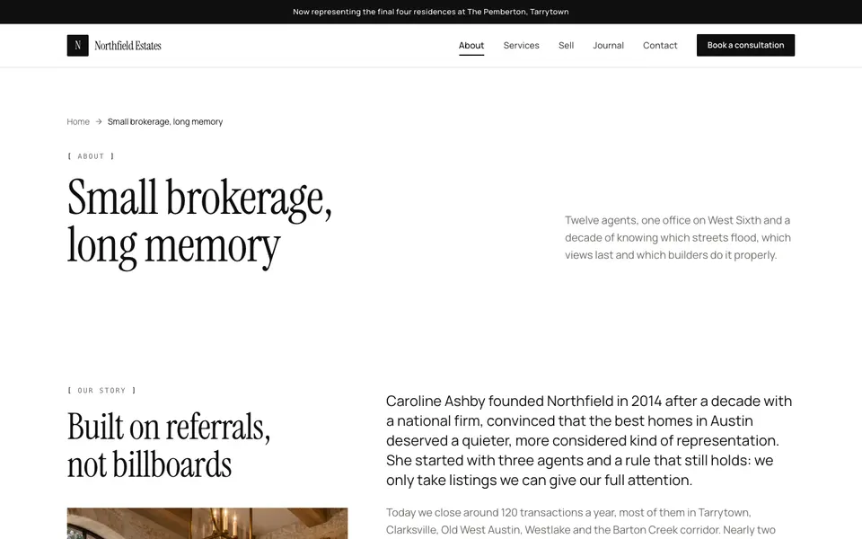 Northfield Estates About page