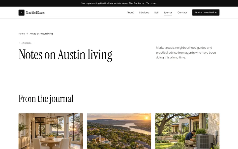 Northfield Estates Journal page