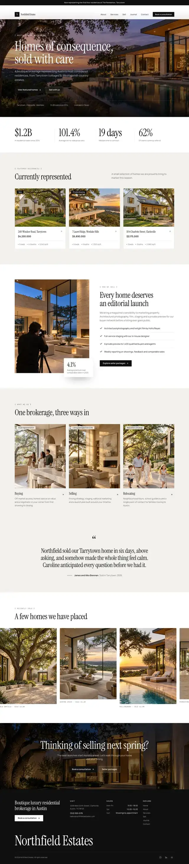 Northfield Estates home page