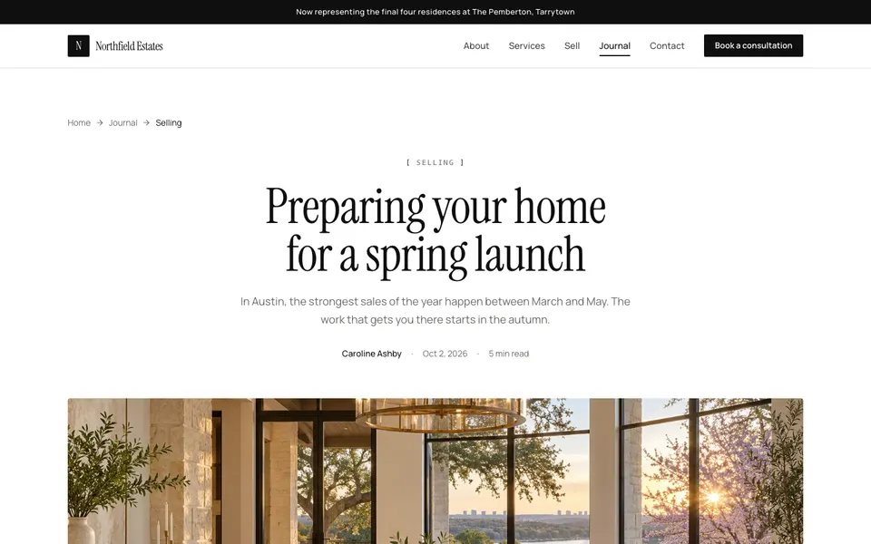 Northfield Estates Blog post page
