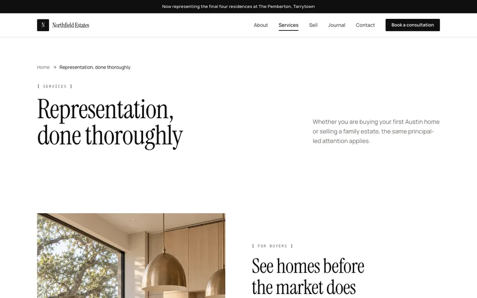 Northfield Estates Services page