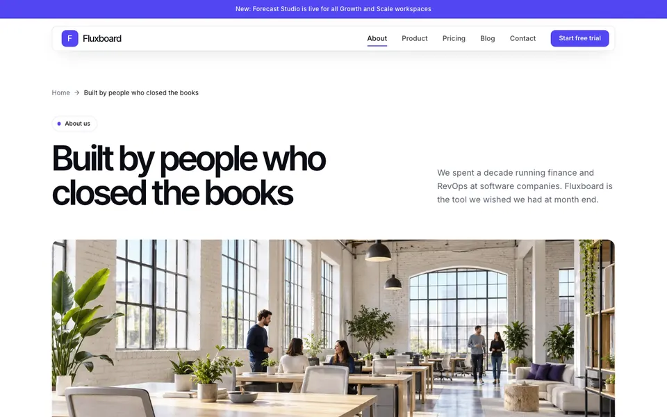 Fluxboard About page