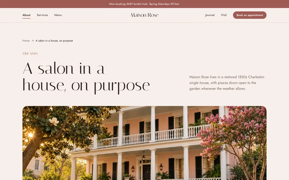 Maison Rose About page
