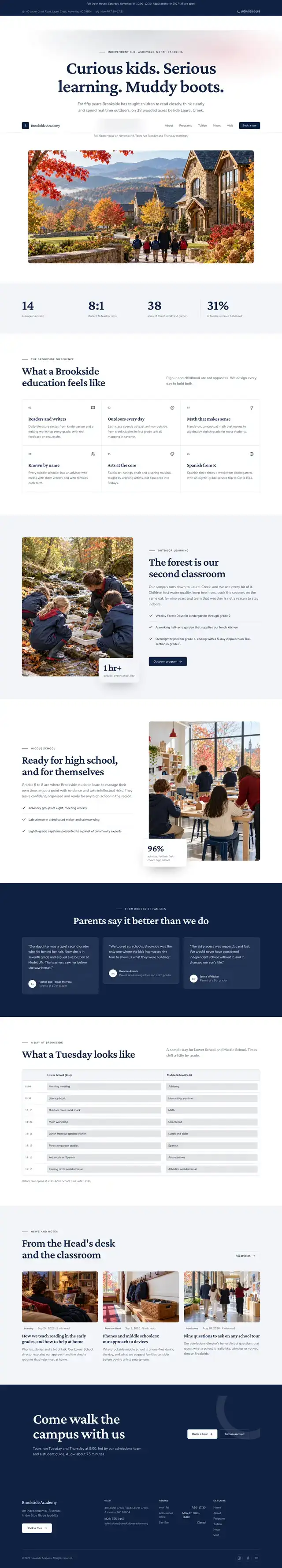 Brookside Academy home page