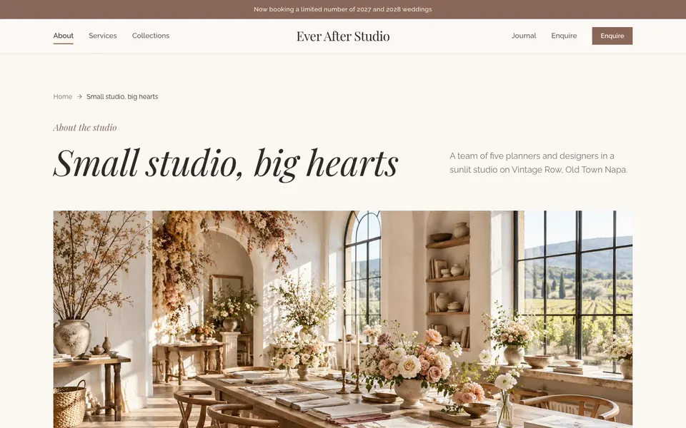 Ever After Studio About page
