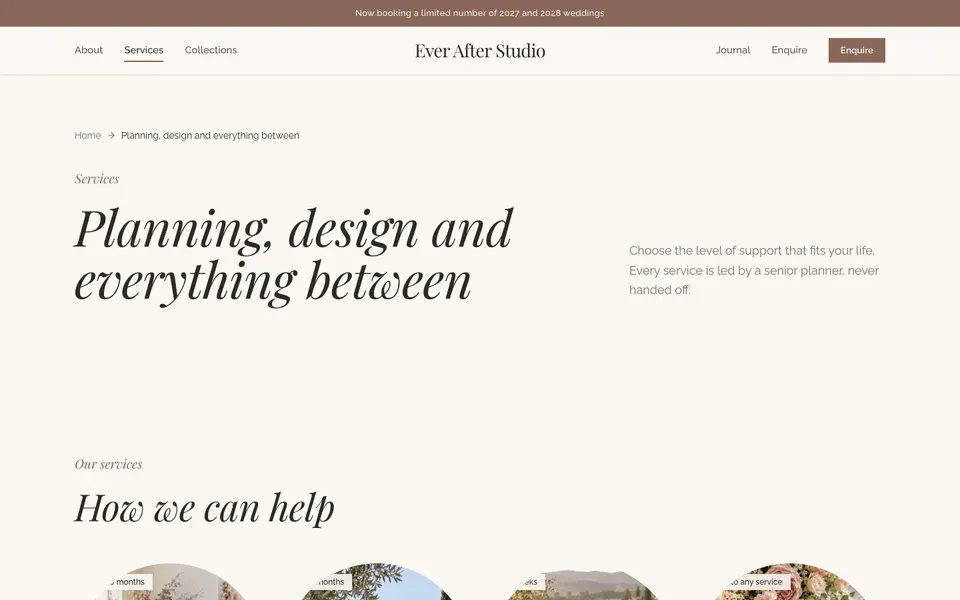 Ever After Studio Services page